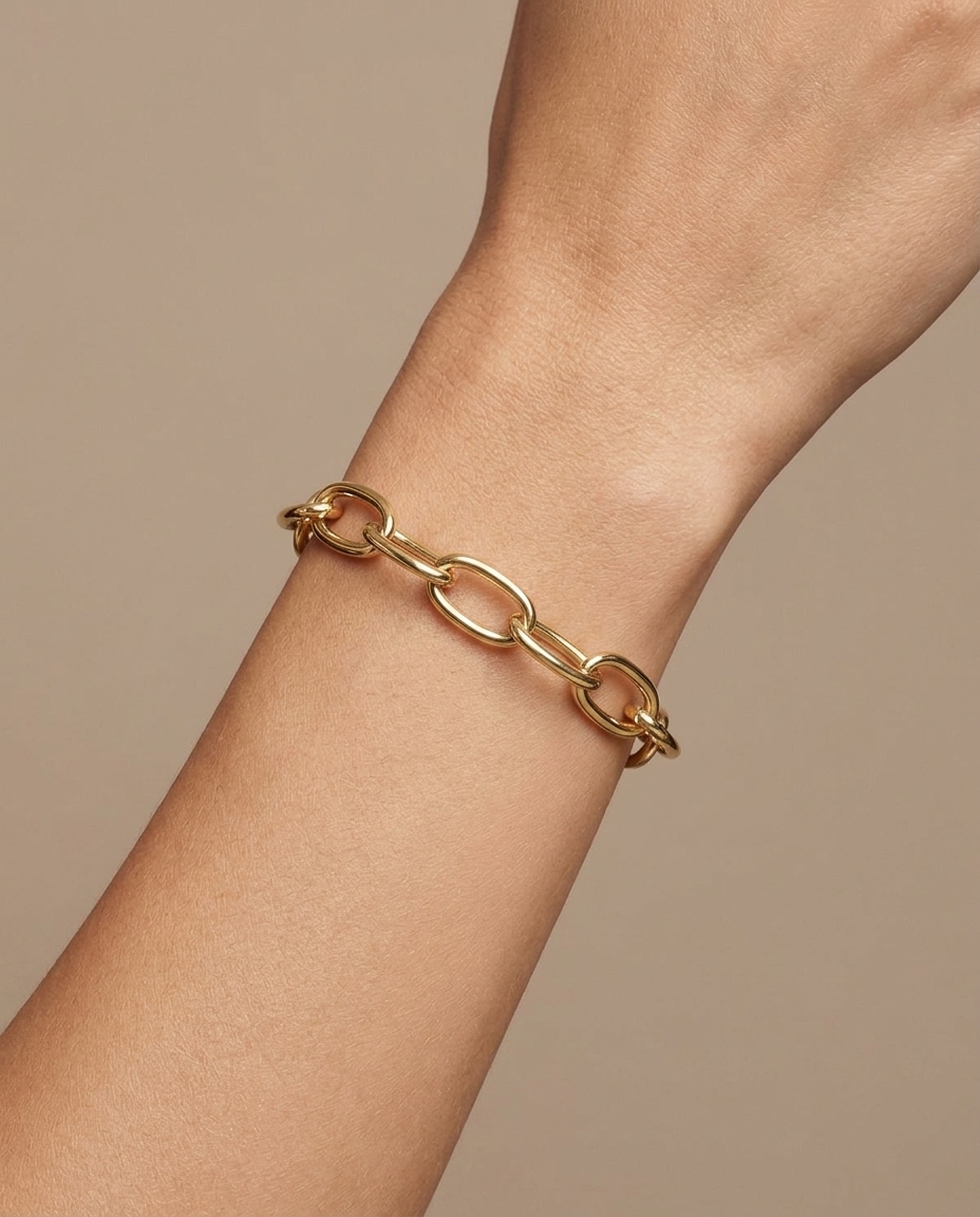 14KT Yellow Gold Bracelet 7.5" on model