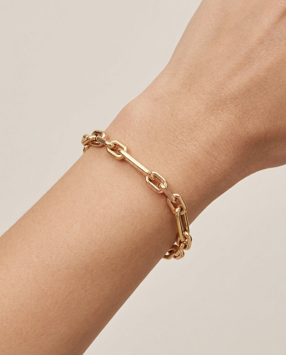 14KT Yellow Gold Bracelet on model