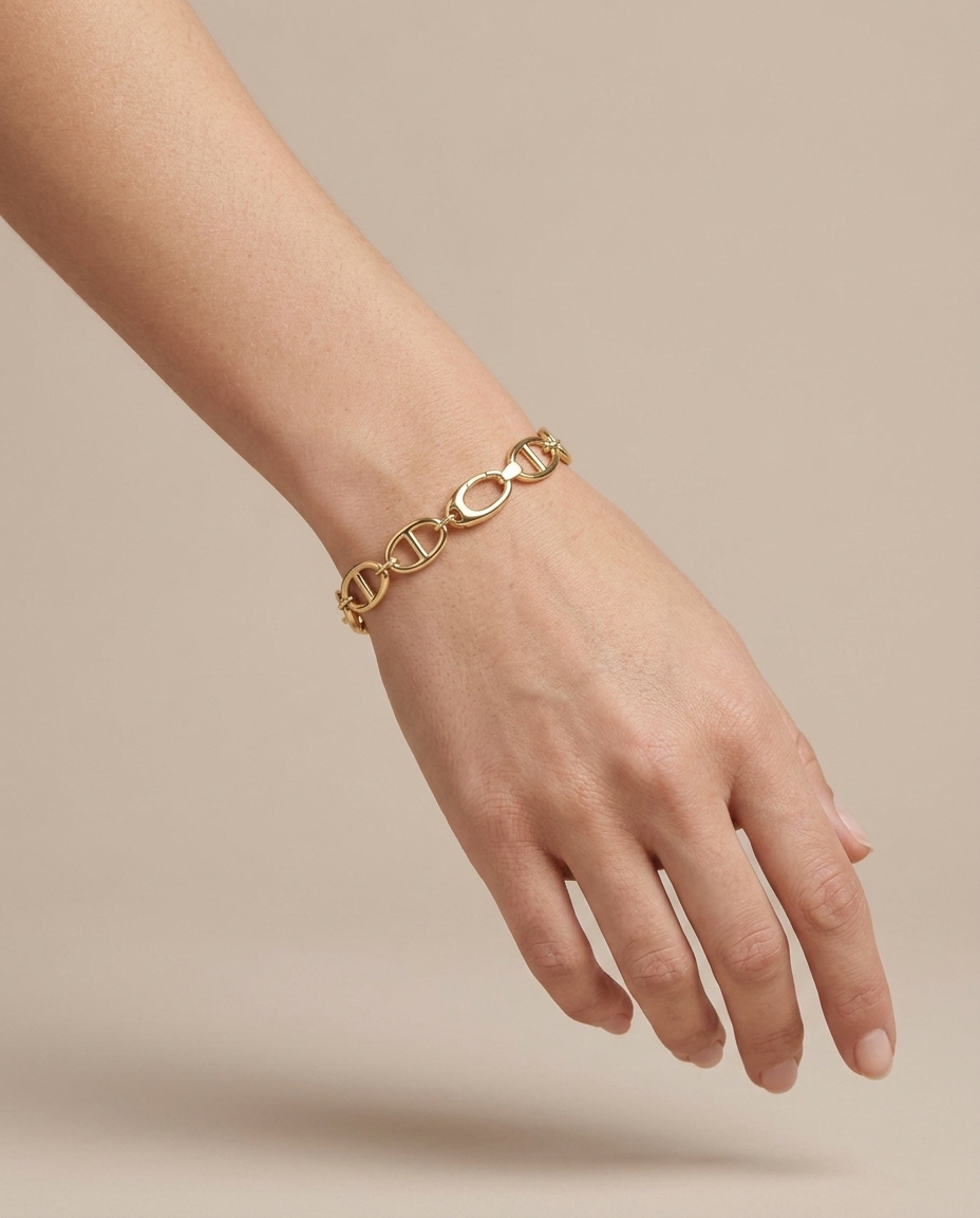 14KT Yellow Gold Bracelet 7.5" on model