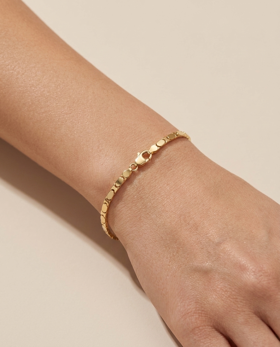 14KT Yellow Gold Bracelet on model