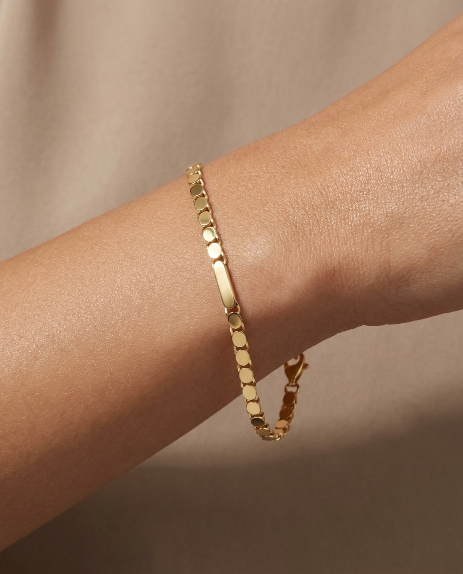 14KT Yellow Gold Bracelet on model