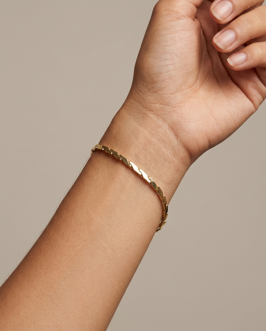 14KT Yellow Gold Bracelet on model