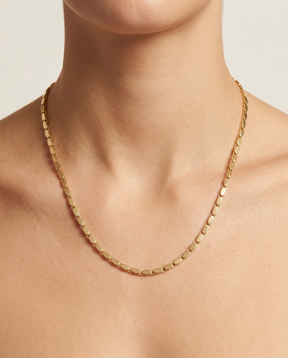 14KT Gold Necklace on model