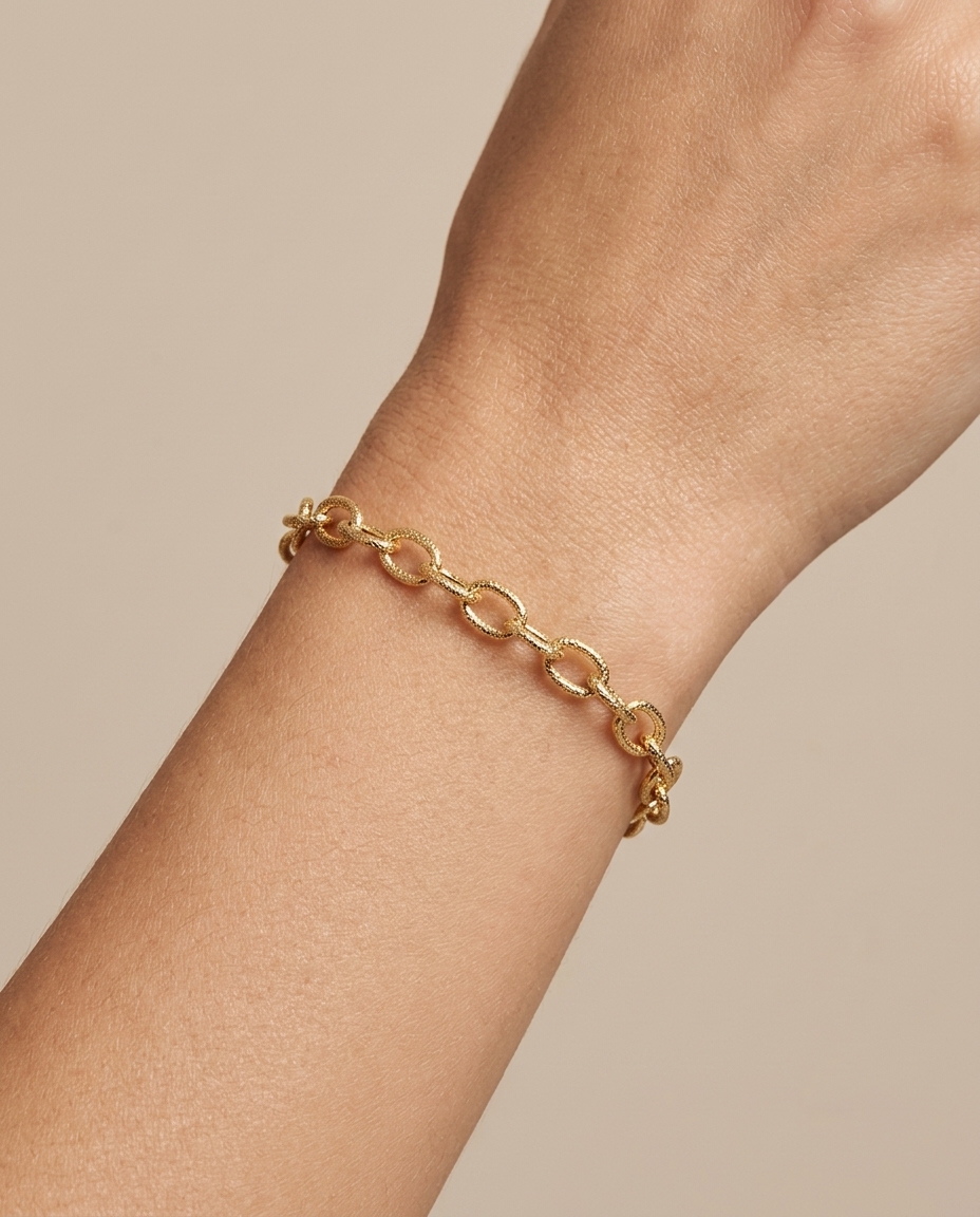 14KT Yellow Gold Braclet on model